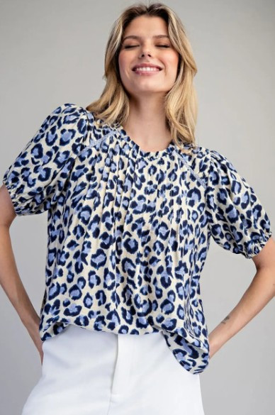 Style Blue Leo Top