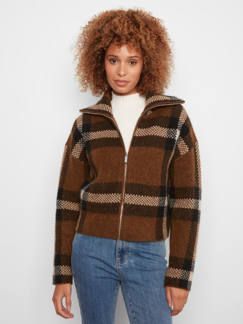 CB Plaid Zip Cardi