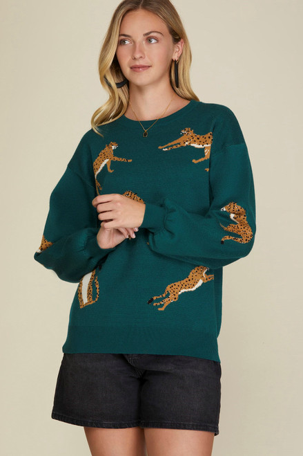 Running Cheetah Sweater