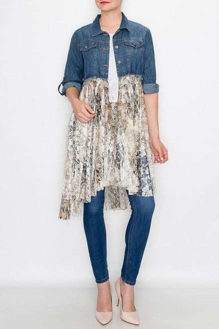 Ori Taupe Denim Lace