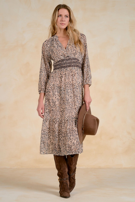 Lia Brown Midi Dress