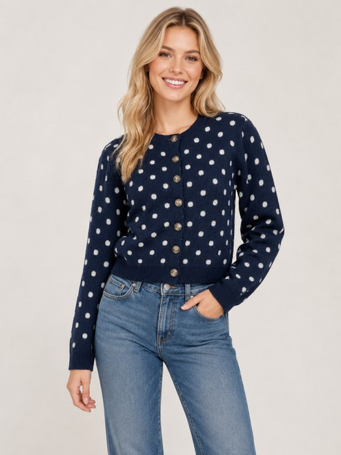 Playful Polka Cardi