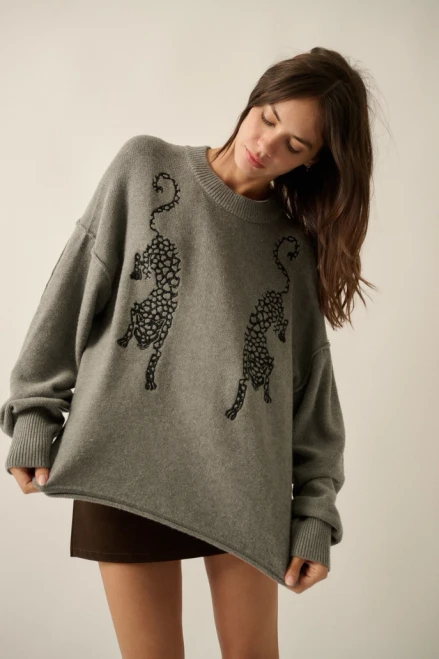 Seam Leopard Top