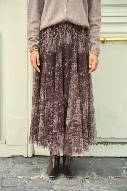 Amber Toile Skirt Choco