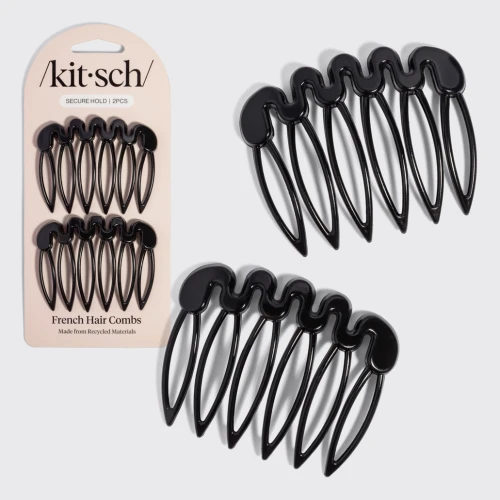French Hair Combs Black 2 pc