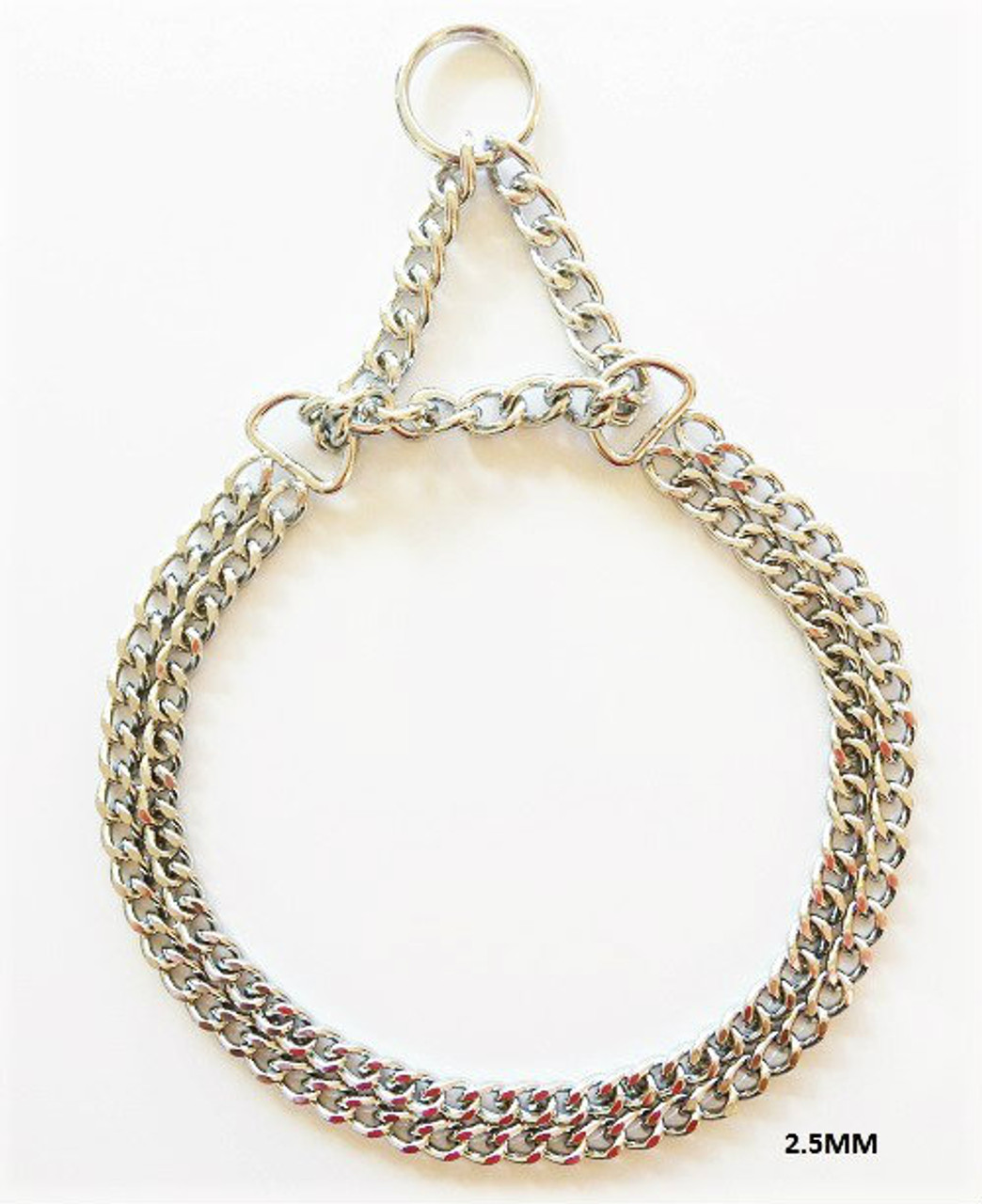 Double Row Martingale Chain Dog Collar
