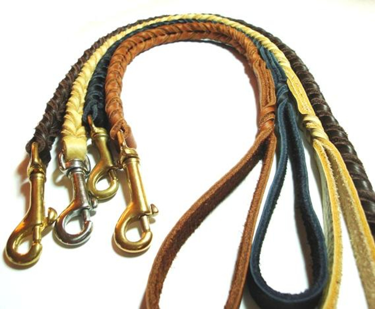 braided leather dog lead