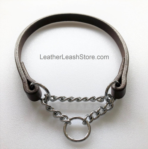 1/2" Brown Bridle Leather Martingale top view 