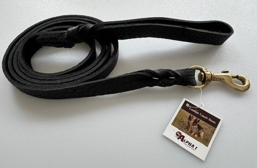 6' x 3/4" Black Bullhide Leash
 