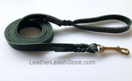 Teal Green Dog Leash Soft Bullhide Leather