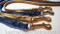 Navy and Cream Soft Leather Dog Leash