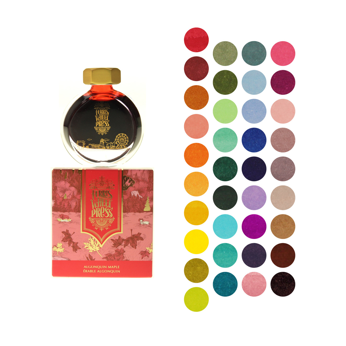 Octopus Fluids Witch Sheen Ink For Fountain Pen, Drawing, Calligraphy, Pine Green With Purple Sheen 30 Ml