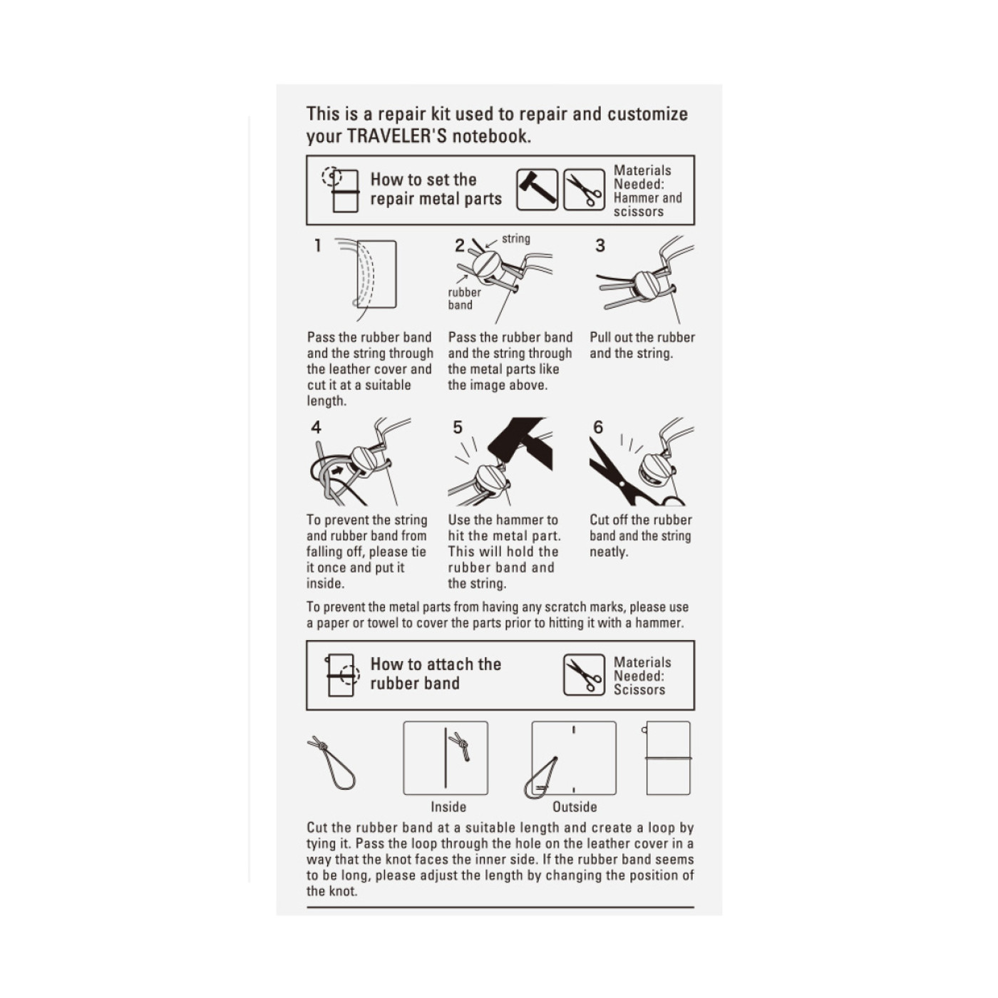 TRAVELER'S notebook 009 Repair Kit - standard colours