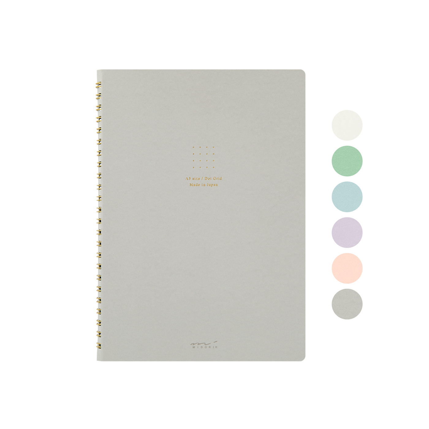 Midori colour spiral ring notebook - A5 - DOTTED