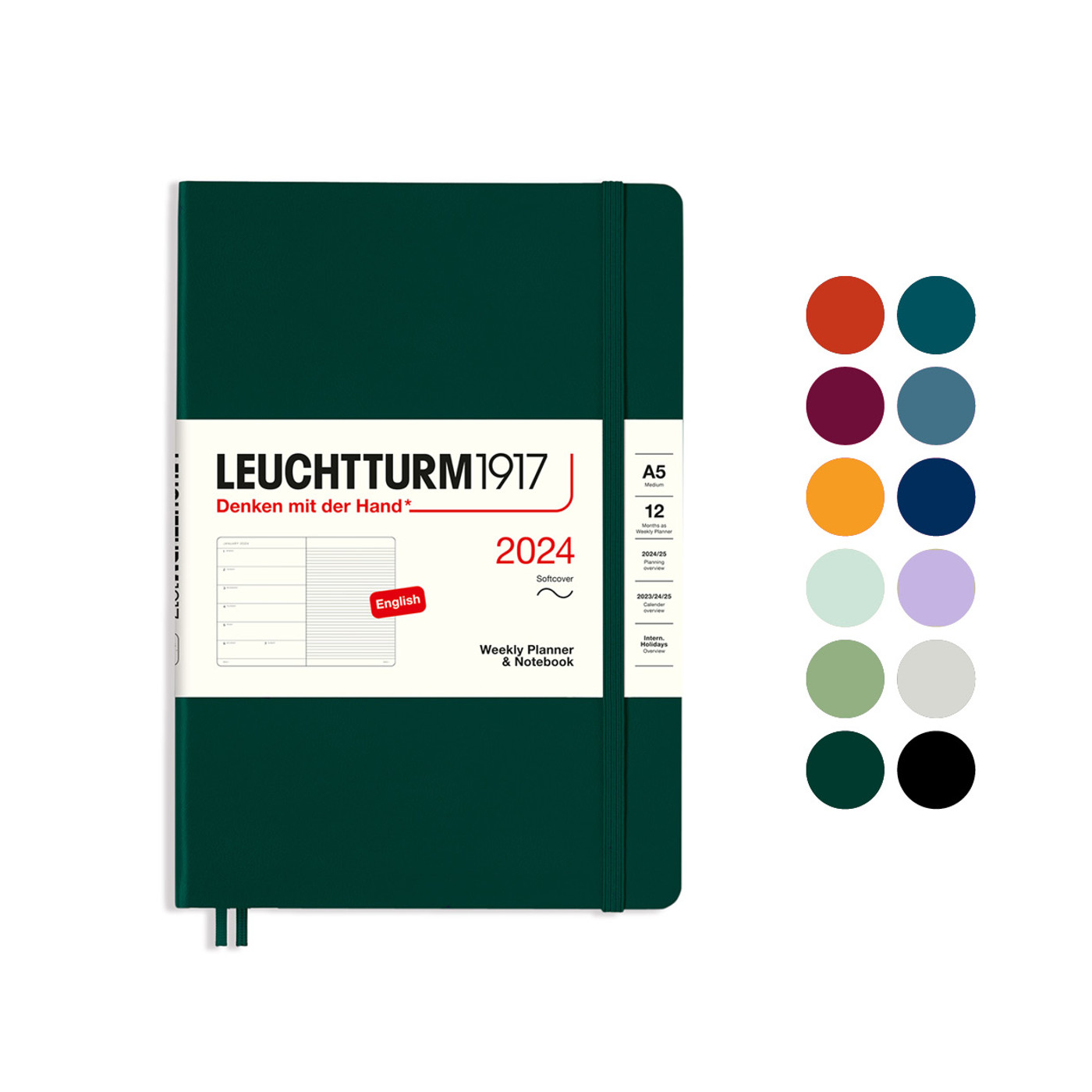 Leuchtturm1917 Weekly Planner & Notebook 2024 - A5 soft cover -  FitzgeraldTaylor