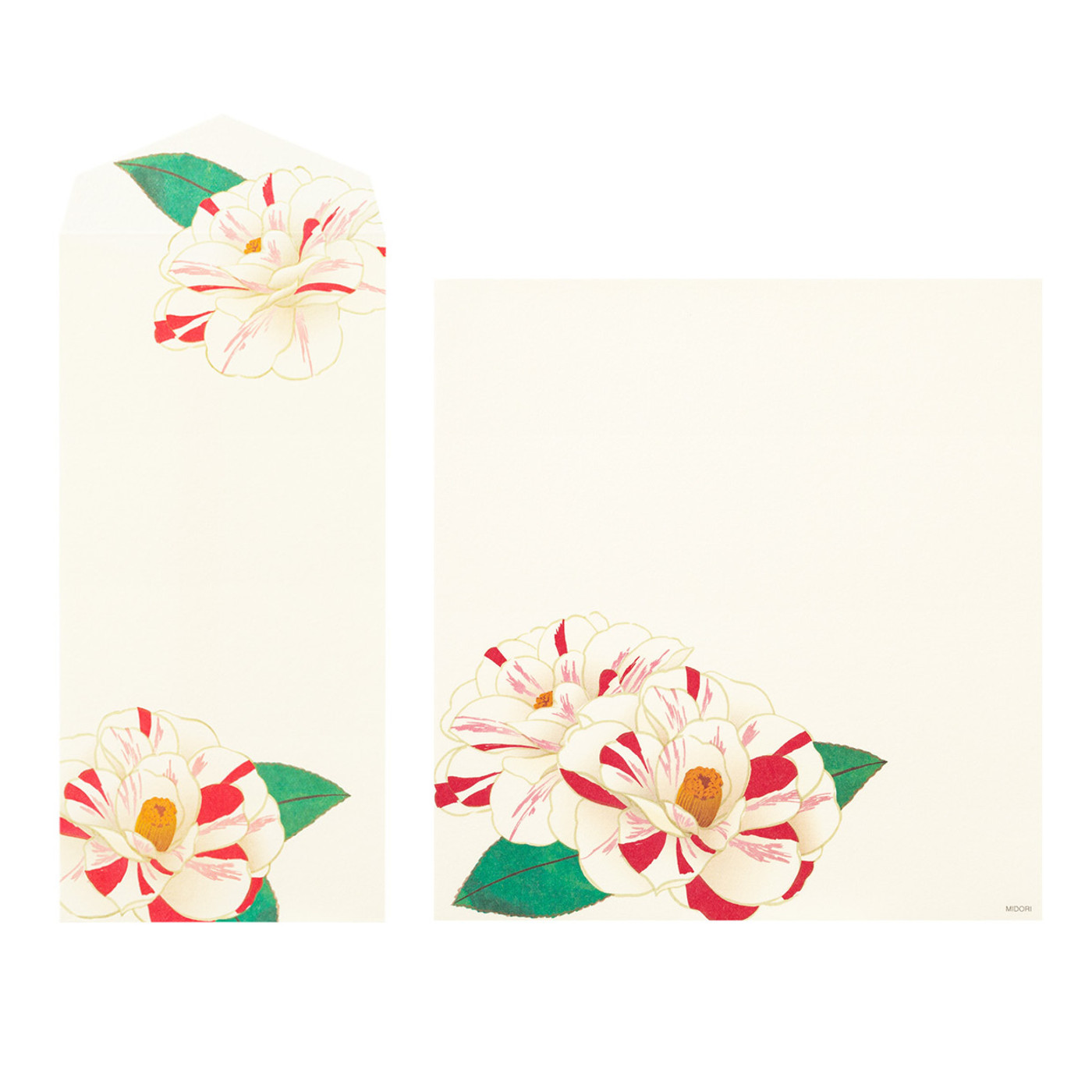 Midori Kami letter writing set - winter flowers