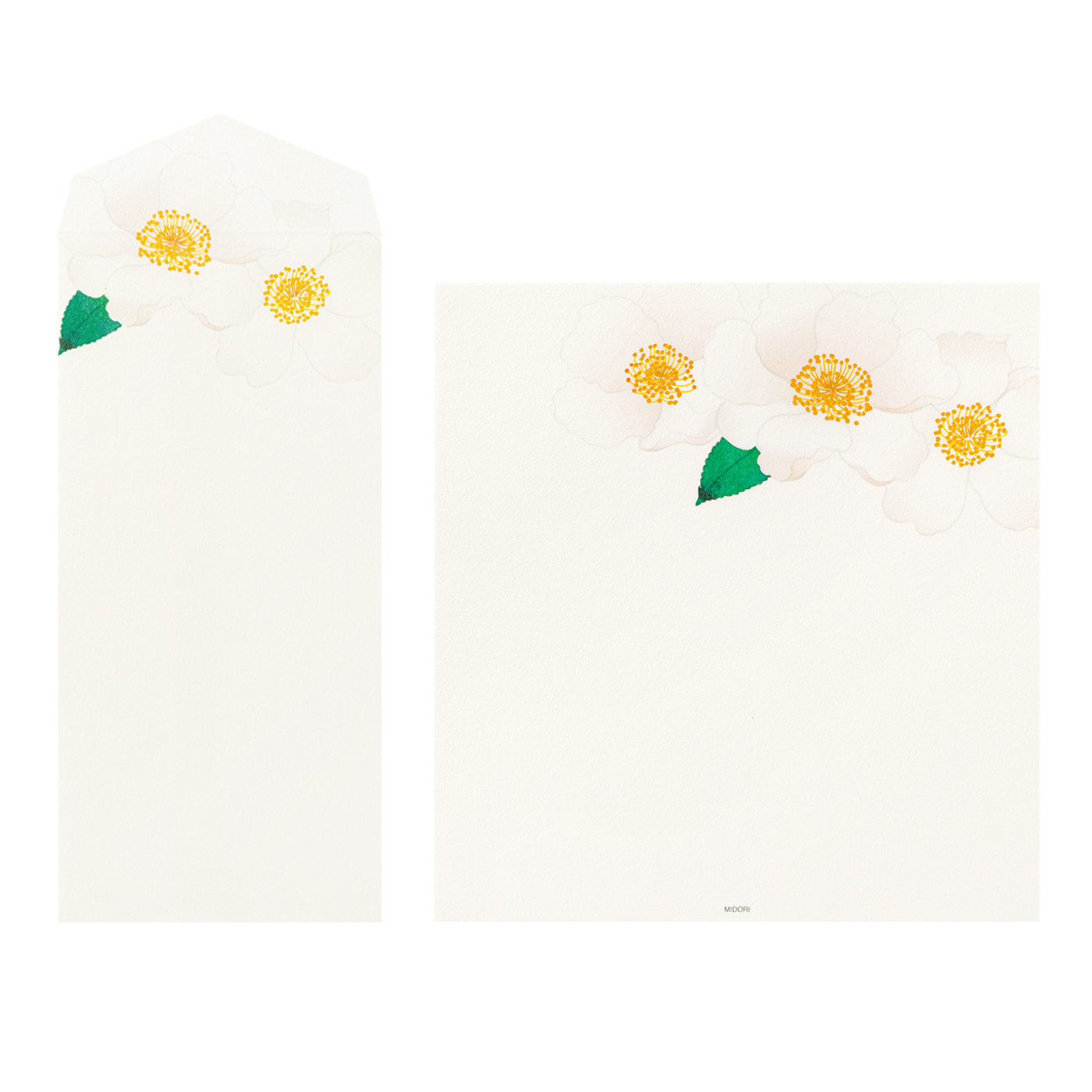 Midori Kami letter writing set - camellias