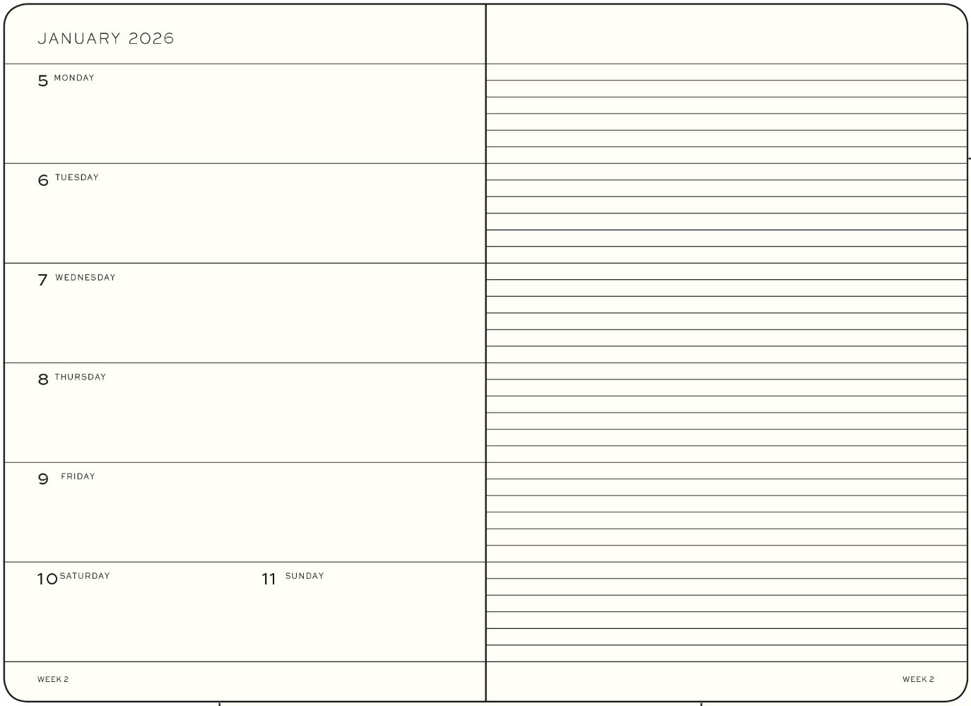 Leuchtturm1917 Weekly Planner & Notebook 2026 - A5