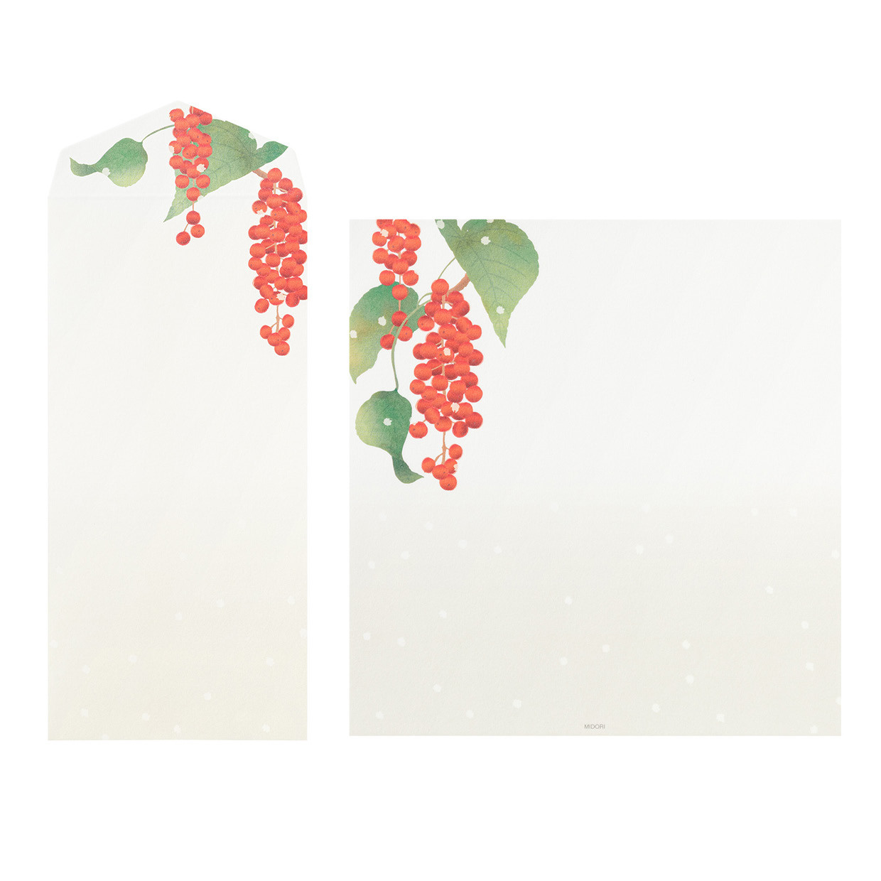 Midori Kami letter writing set - Four Designs Winter Fruit