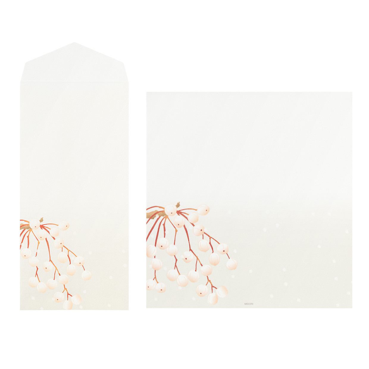 Midori Kami letter writing set - Four Designs Winter Fruit