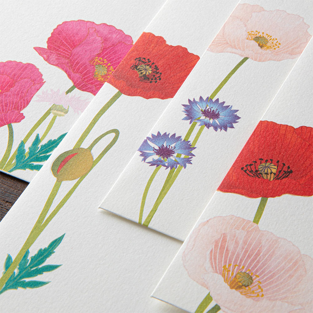 Midori Kami letter writing set - poppy.