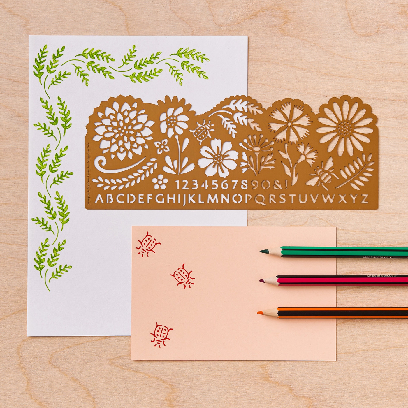 Brass stencil - Botanical design