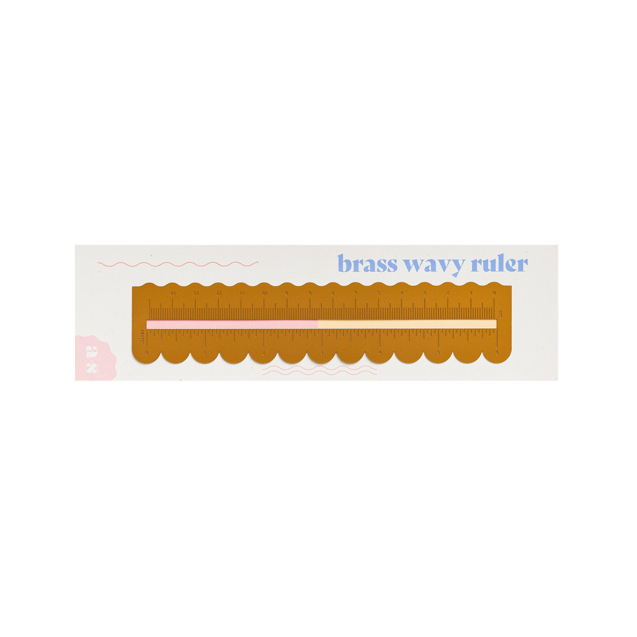 Brass ruler - wave design
