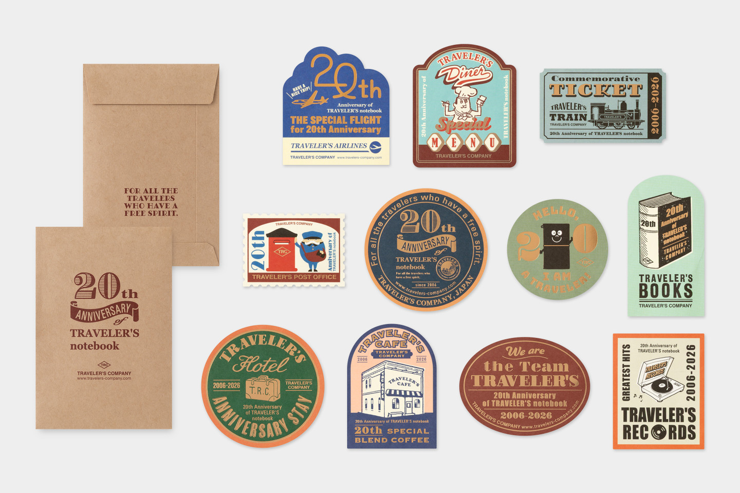 TRAVELER'S notebook 20th anniversary Customization Set