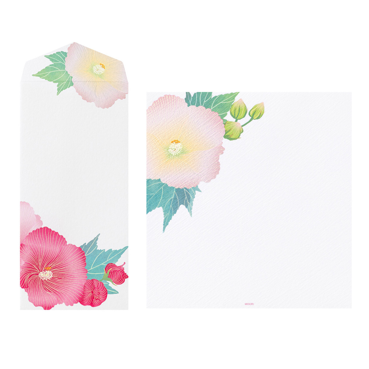 Midori Kami letter writing set - confederate rose