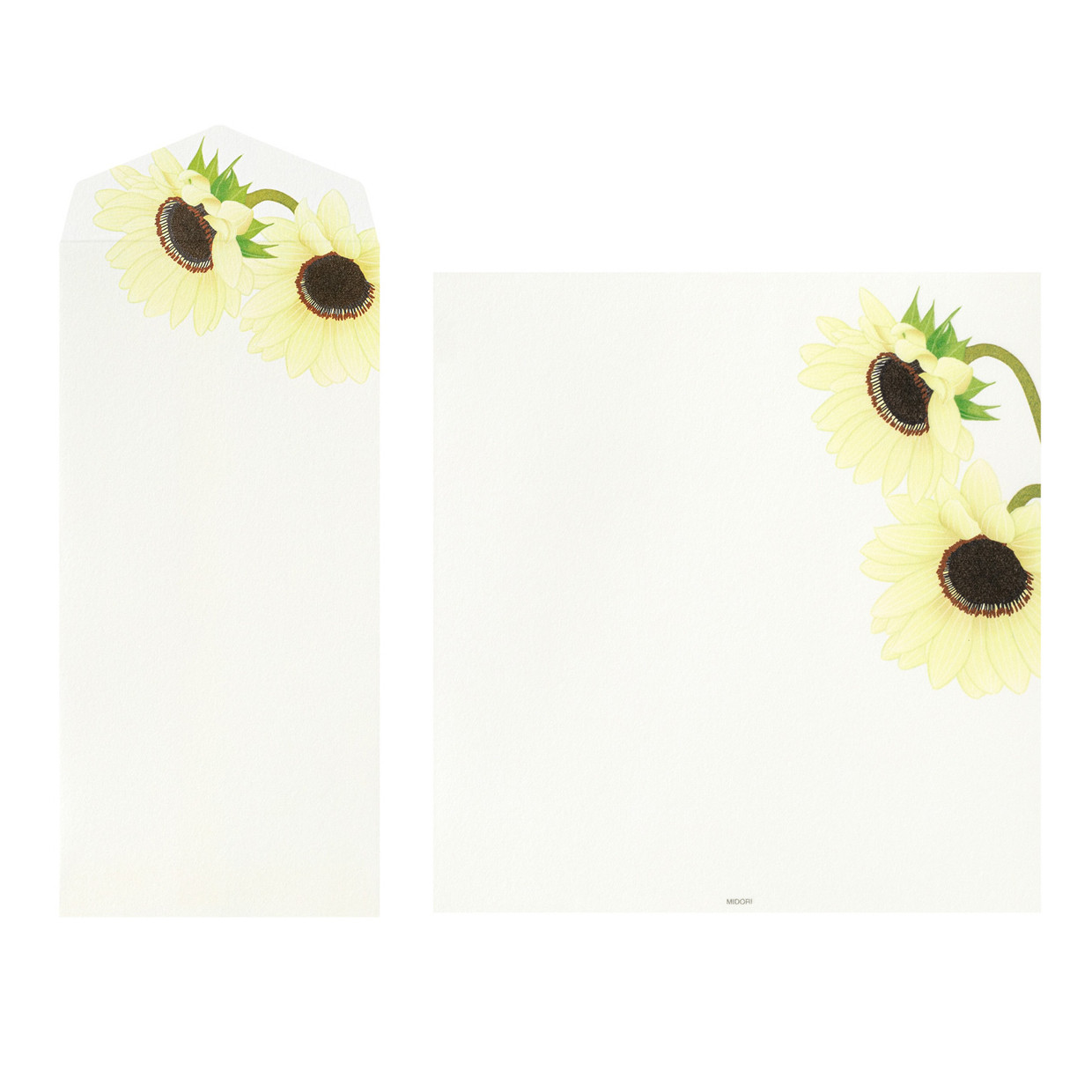Midori Kami letter writing set - sunflowers