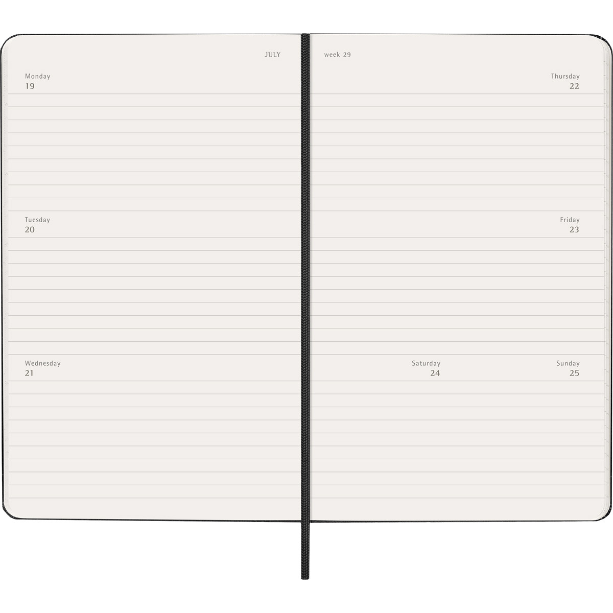 Moleskine 2027 weekly horizontal diary - large / A5 hard cover