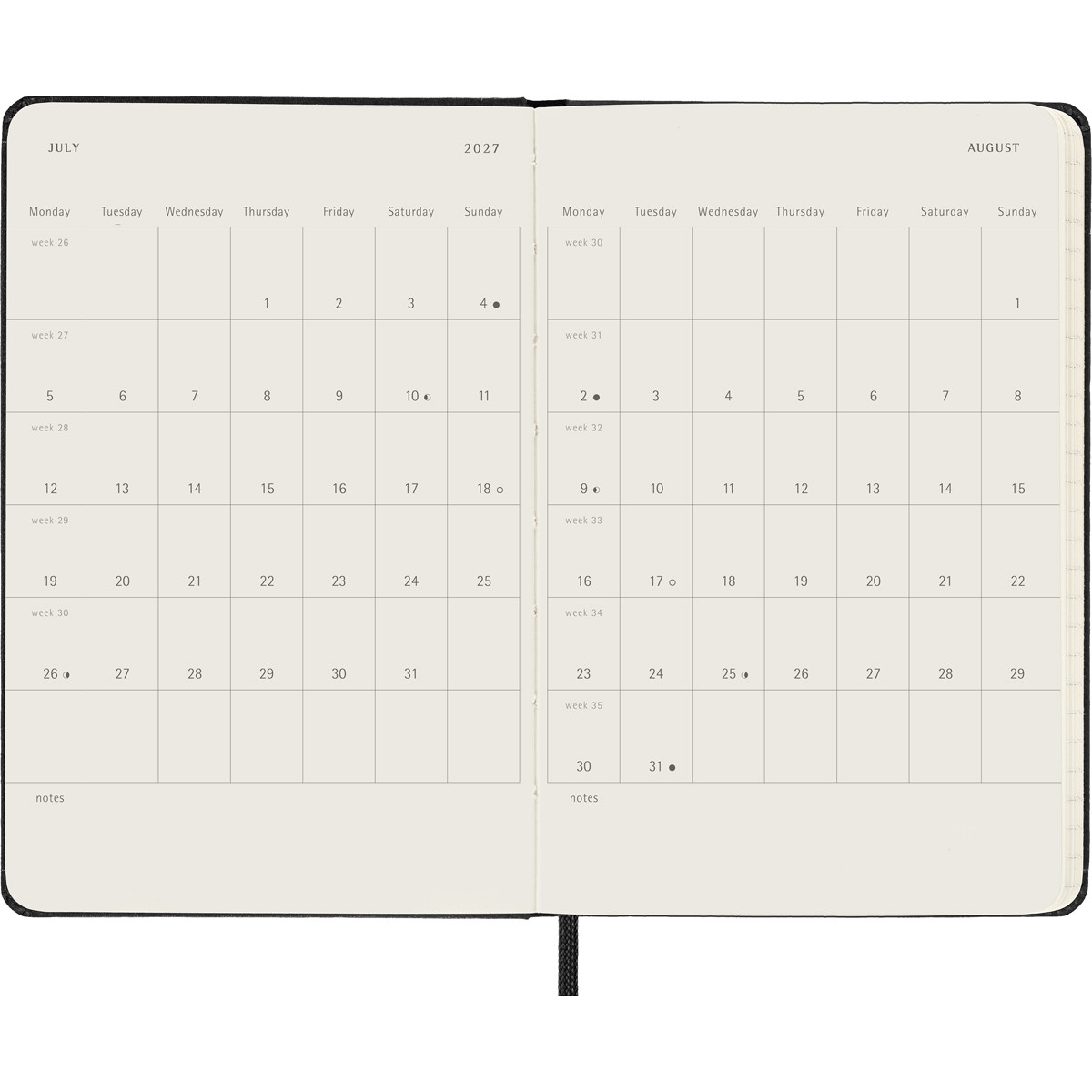 Moleskine 2027 daily diary - pocket / A6 hard cover