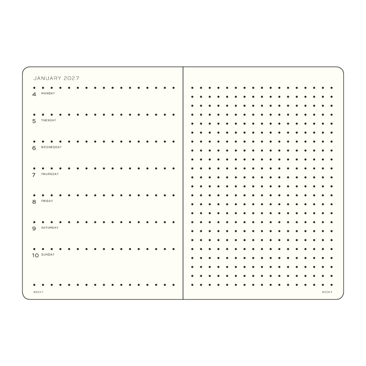 Leuchtturm1917 Weekly Planner & Notebook (dotted) 2027 - A5