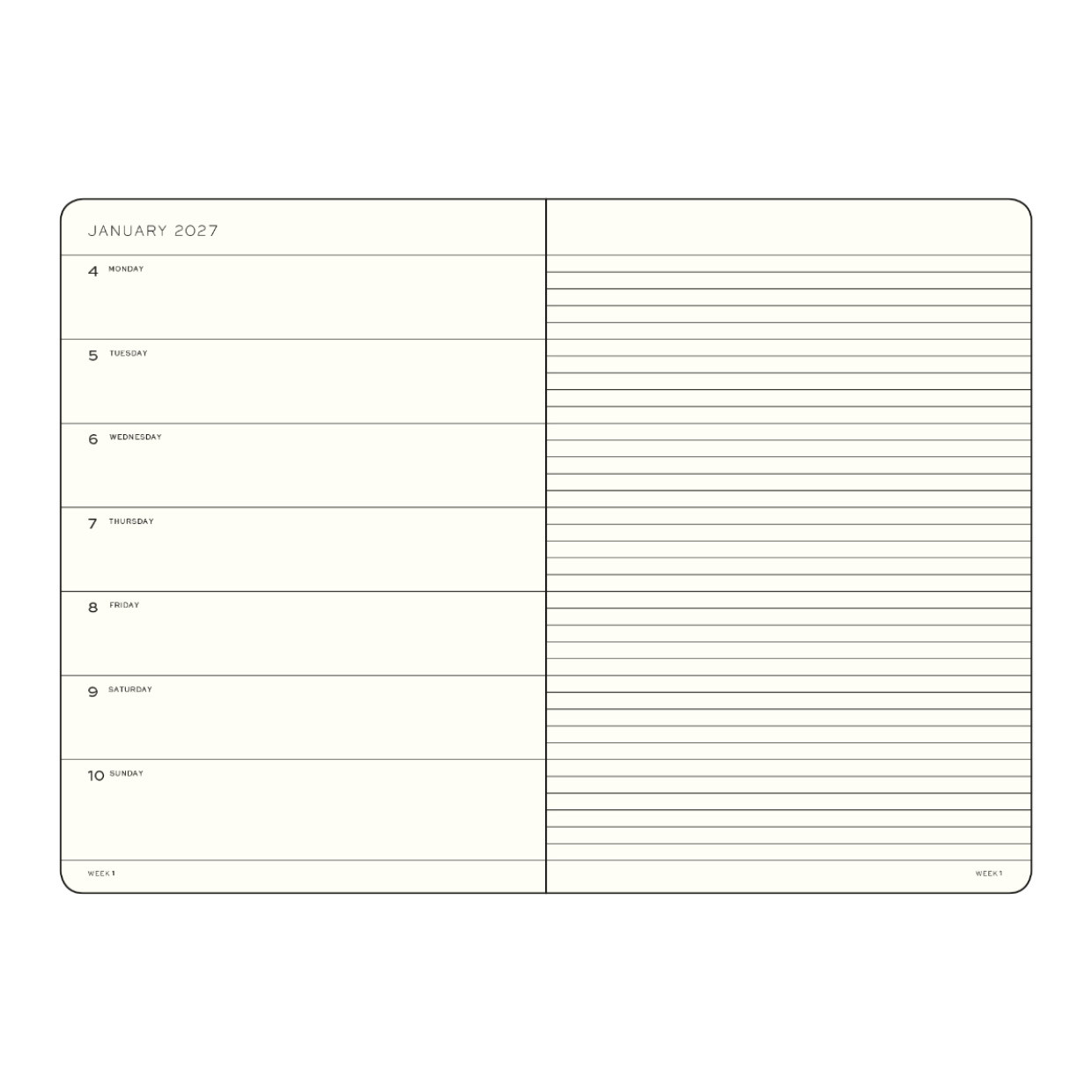 Leuchtturm1917 Weekly Planner & Notebook 2027 - A5