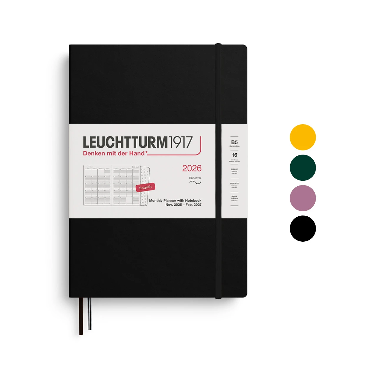 Leuchtturm1917 Monthly Planner & Notebook 2027 - B5 soft cover