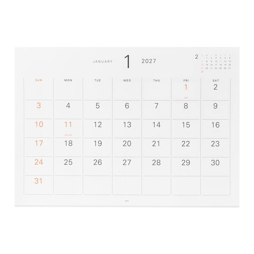 Midori hanger calendar 2027 - refill