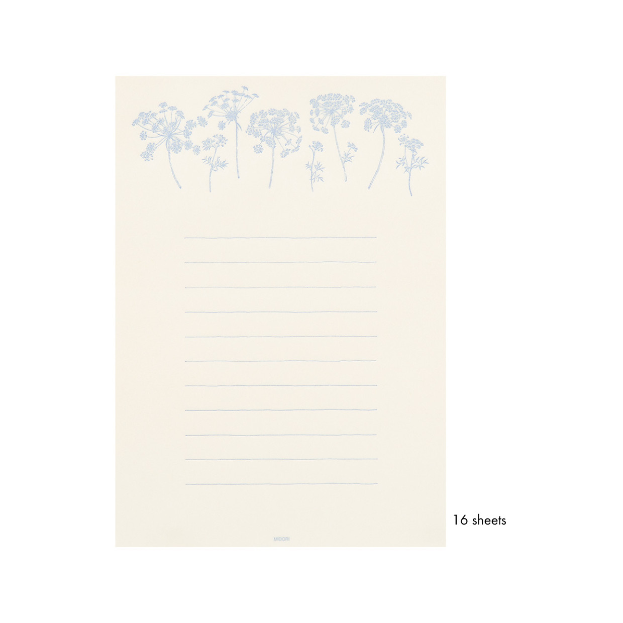 Midori letter writing set - HANAIRO WASHI - white laceflowers