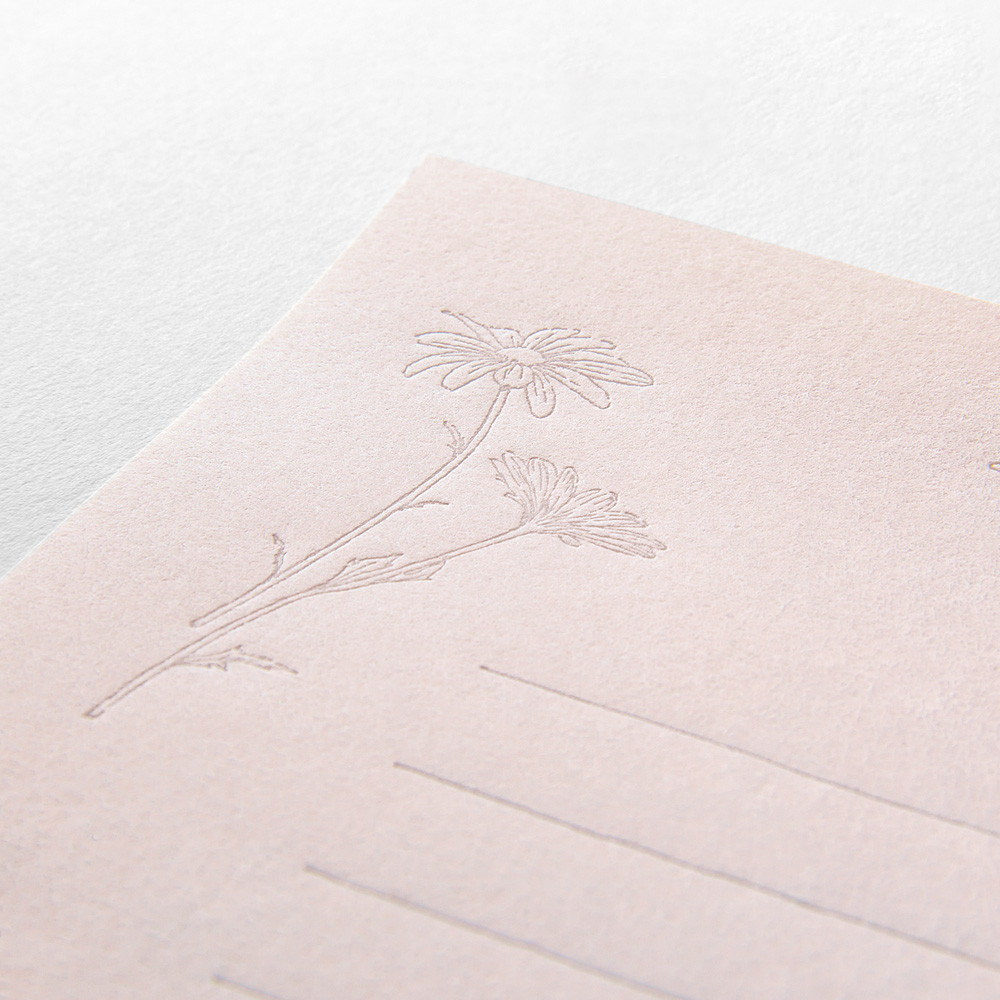 Midori letter writing set - HANAIRO WASHI - pink daisy