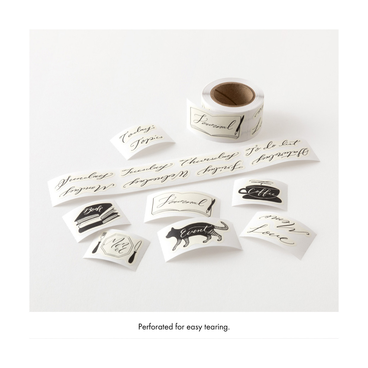 Midori Yuru Log roll stickers - calligraphy design