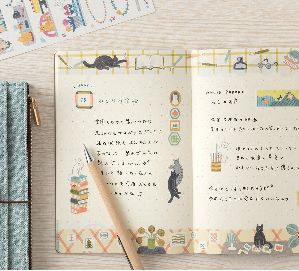 Yuru Log Notebook B6 cat design