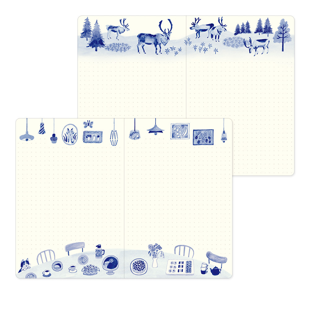 Yuru Log Notebook B6 forest blue nordic design