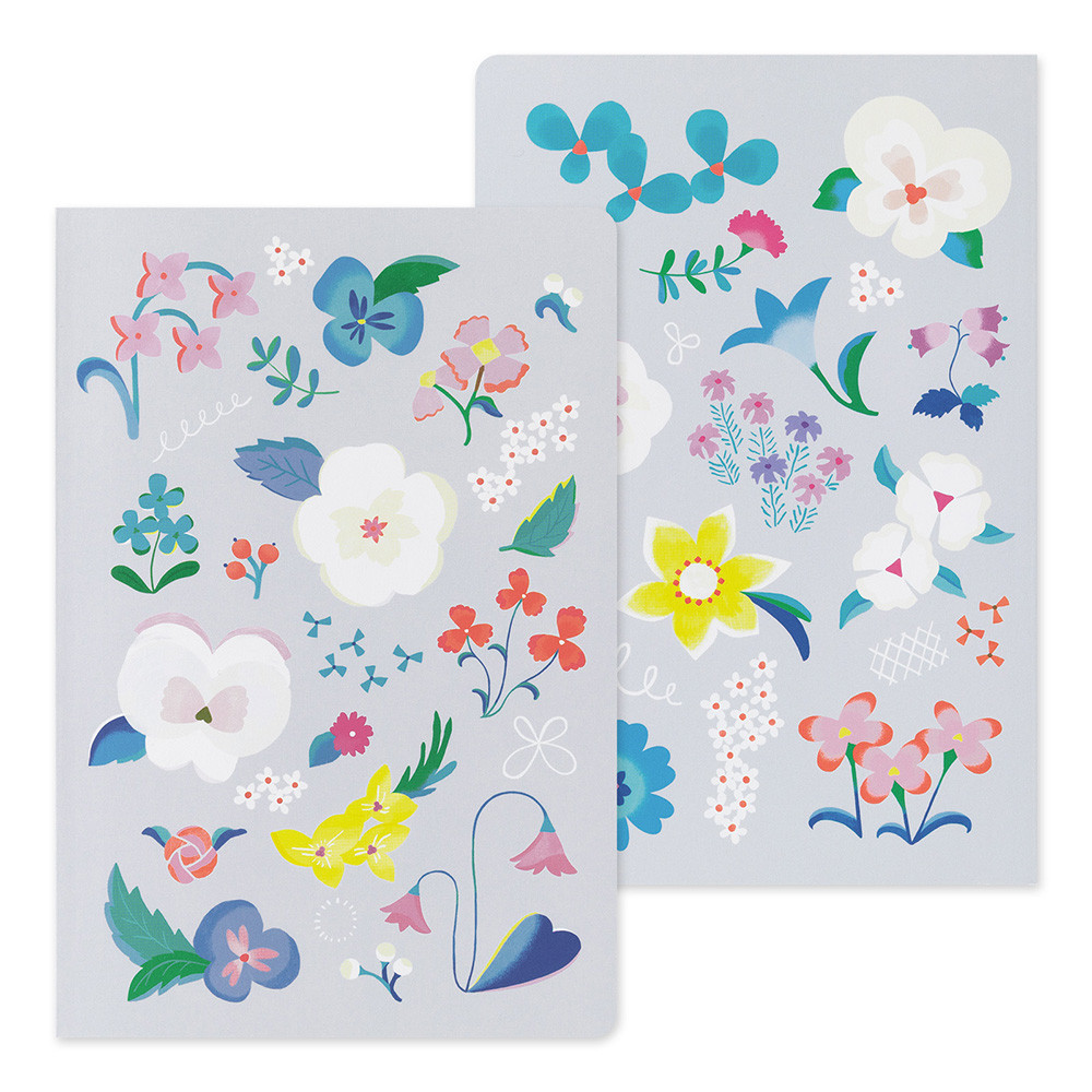 Midori Yuru Log Notebook B6 - floral design