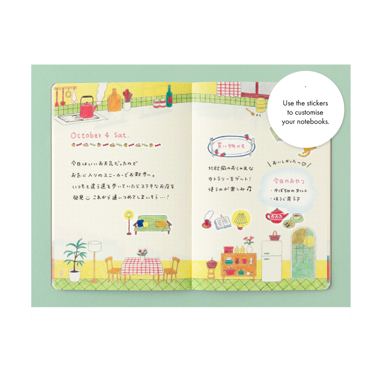 Midori Yuru Log stickers - daily life design