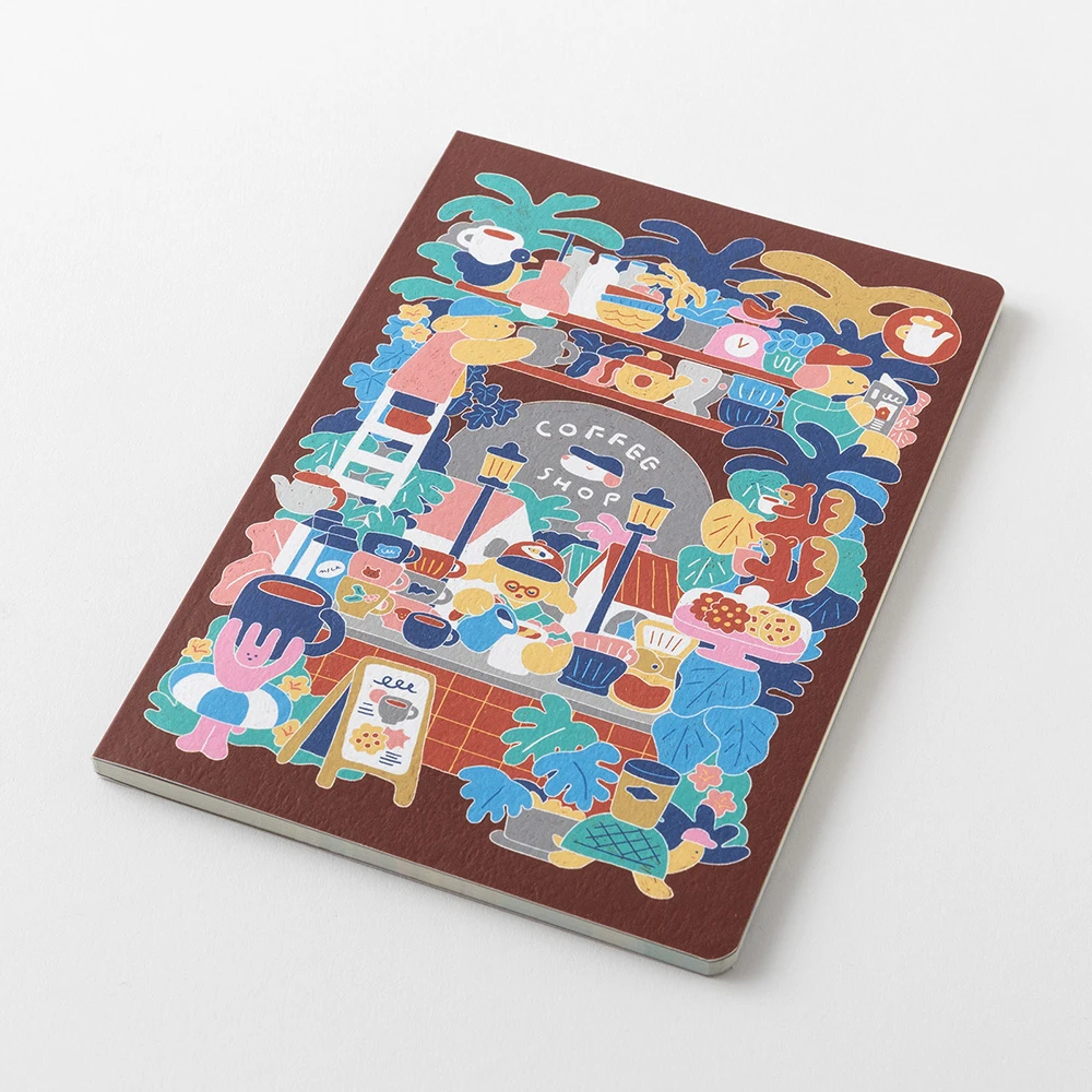 Midori Yuru Log Notebook B6 - coffee shop design