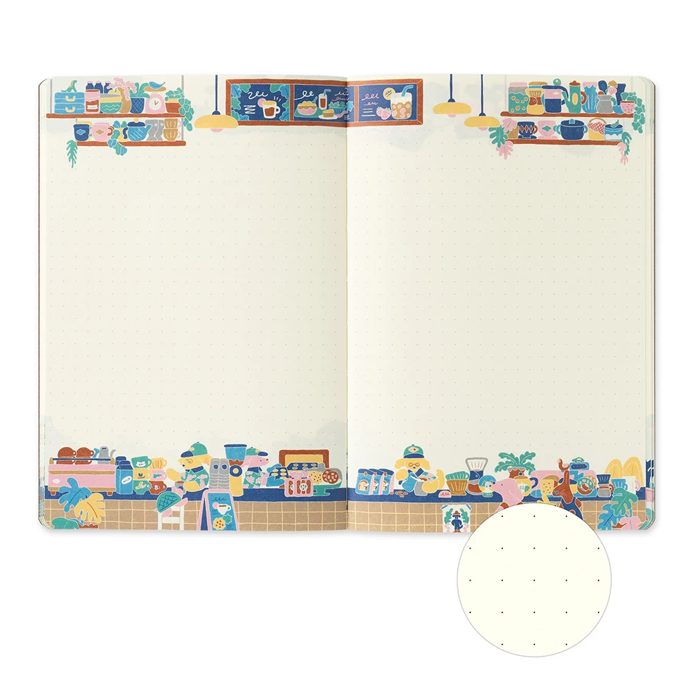 Midori Yuru Log Notebook B6 - coffee shop design