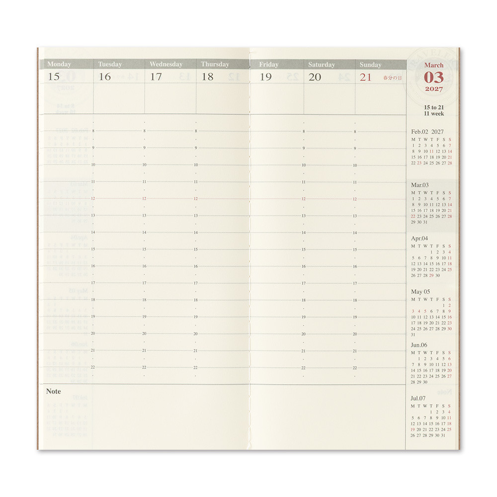 TRAVELER'S notebook 2027 weekly diary (vertical)