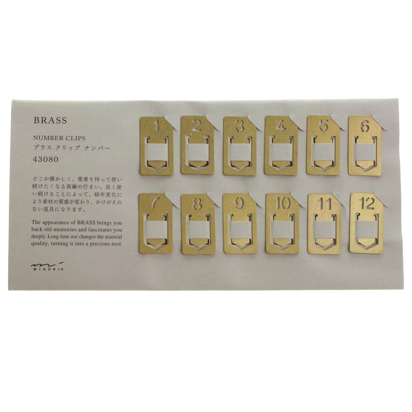 TRAVELER'S COMPANY Brass Number Clips