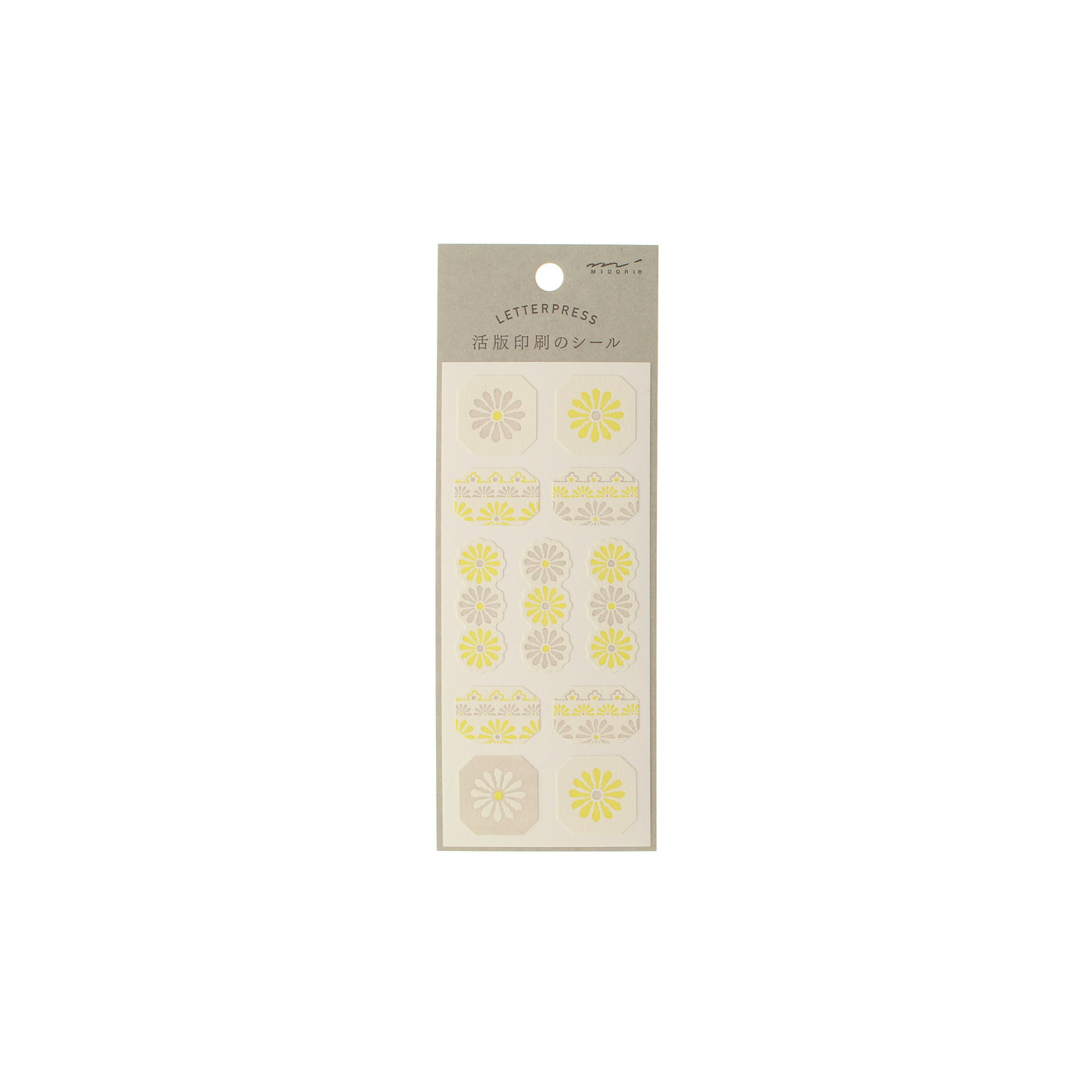 Midori letterpress stickers - daisy