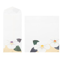 Midori Kami letter writing set - white camellia