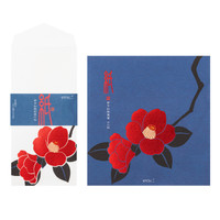 Midori Kami letter writing set - red camellia